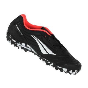 Imagem de Chuteira Penalty Society Matis Kids XXI Preta e Branca - Infantil, 31,