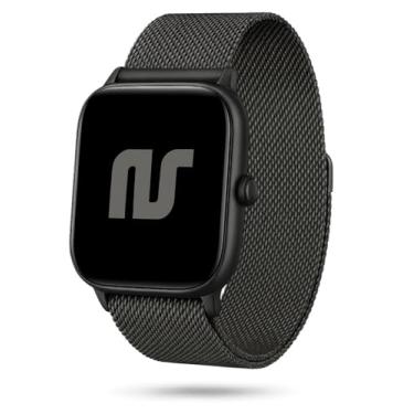 Imagem de Pulseira Nandos-Store compatível com Amazfit GTR 42MM / GTS/GTS 2 / GTS 2 mini (Preta em aço)