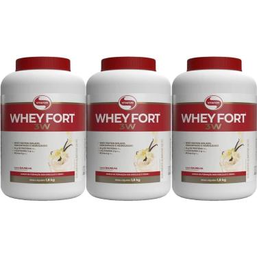 Imagem de Kit 3X Whey Fort 3W - 1800g Baunilha - Vitafor-Masculino