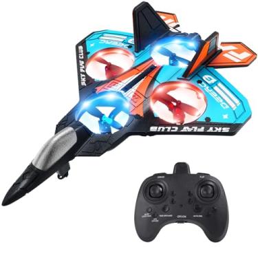 Imagem de Form Drone RC Airplane for Kids and Beginners, Remote Control Plane Fighter Jet Helicopter with Light, Auto Hovering, 360° Flip and 2 Batteries (18Mins)