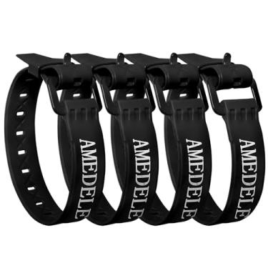 Imagem de AMEDELE Pacote com 4 tiras de amarração com fivelas, alças de tensão utilitárias ajustáveis, tiras de amarração simples para proteger a bagagem de bicicleta, moto, mangueiras de jardim, esquis, fios e