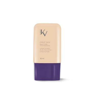 Imagem de KV MAKEUP Base Liquida 2.0 Ultrarresistente com Ácido Hialurônico e Niacinamida, 30ml