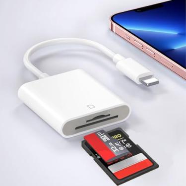 Imagem de Acessórios para celular, acessório sem fio, leitor de cartão SD, dois compartimentos, adaptador de leitor de cartão SD/TF 2 em 1 para câmera digital para telefone