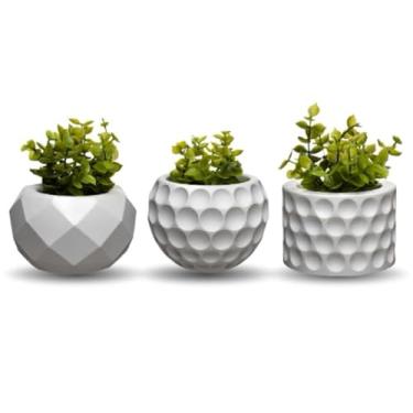 Imagem de Kit 3 Vasos Decorativos com Plantas Artificiais para Sala, Quarto, Banheiro e Lavabo – Decoração