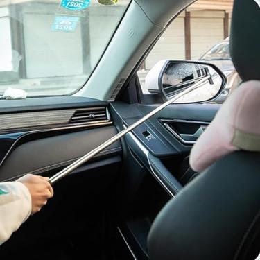 Imagem de Rodo de para-brisa com alça telescópica pacote com 2 ferramentas extensíveis de limpeza de janela de carro com esponja e lâmina de borracha (preto, rosa)