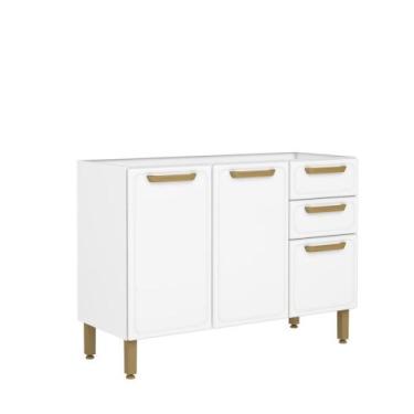 Imagem de Balcão de Aço 3 Portas 2 Gavetas Bella Bertolini, Branco