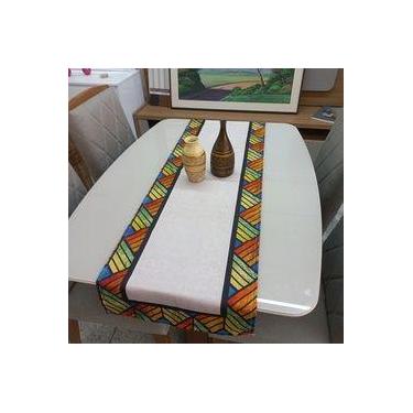 Imagem de Caminho de mesa 45 x 1,50 - mod. 02904 c/ borda linho - DIAS DECOR