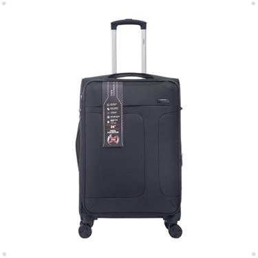 Imagem de Mala Média Super Expansível Zíper Antifurto Rodas 360° Preto