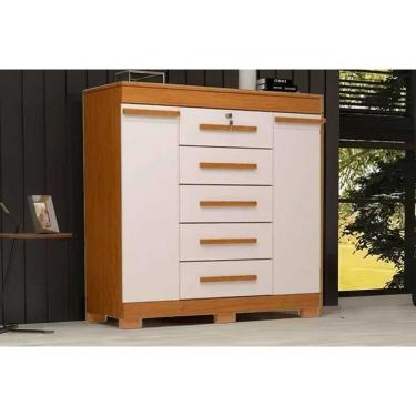 Imagem de Cômoda Casal 2 Portas E 5 Gavetas Diana Nature-off White - Acp