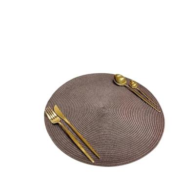 Imagem de Jogo Americano kit 4 Peças Mesa Sousplat Cozinha Redondo Jantar Descanso de Prato(marrom × 4)