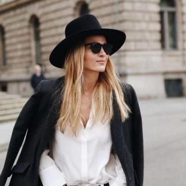 Imagem de Chapéu Fedora Pluma Preto Aveludado Unissex Aba Média Com Regulagem - 