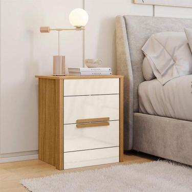 Imagem de Mesa De Cabeceira Ambiente Dhara Freijó Off White - Moval