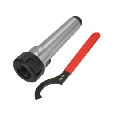 Imagem de YsXoWiui Suporte de mandril de pinça MT4 er32, ferramenta de torno de fresagem com chave para furadeira cônica e fresadora MT4