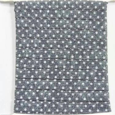 Imagem de 5 metros Elástico Lurex Especial 7mm Poá Grafite Branco 3704 005 encad
