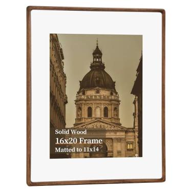 Imagem de CULER Moldura para fotos de 40,6 x 50,8 cm, exiba imagens 28 x 35 com tapete ou 40 x 50 sem, moldura rústica de madeira de fazenda com vidro verdadeiro, molduras para galeria de parede