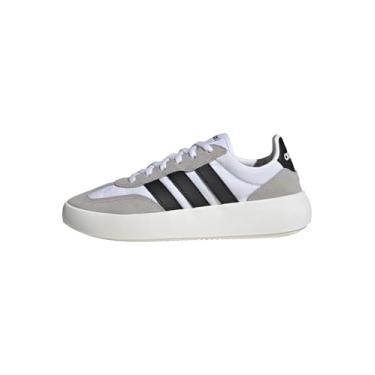 Imagem de adidas Tênis infantil unissex Barreda Decode elástico de renda e alça, Branco/Preto/Cinza, 12.5 Little Kid