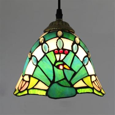 Imagem de Luminária pendente contemporânea de vidro colorido com LED, estilo retrô americano, ideal para sala de estar, restaurante, quarto, casa de campo, hotel, corredor, café ou bar (Estilo 12 D20C