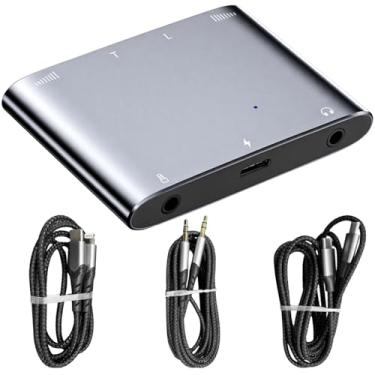 Imagem de Adaptador de placa de som estéreo duplo de liga de alumínio, interface de áudio de 32 bits/384 khz, ideal para streaming e gravação