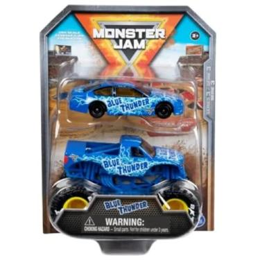 Imagem de Monster Jam Official 1:64 Scale Diecast 2-Pack Monster Truck and Race Car: Son-uva Digger (Blue Thunder)
