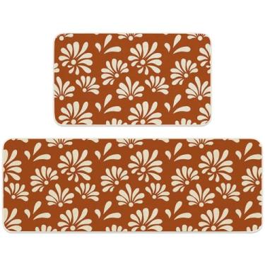 Imagem de FYSUIMU 2 tapetes de cozinha Cielito Lindo tapetes antiderrapantes platos de barro terracota flor tapetes de porta para festa mexicana Cinco de Mayo decoração de casa, 43 x 73 cm, 43 x 119 cm
