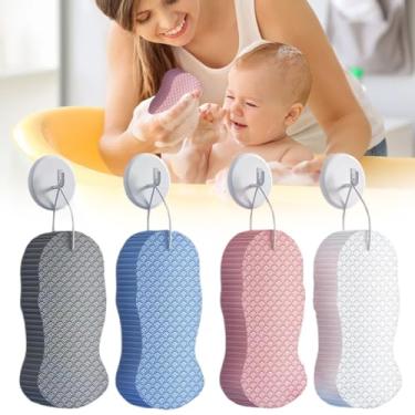 Imagem de PMLQZA 4PCS Magic Exfoliating Bath Sponge for Body, 3D Super Soft Exfoliate Body Scrubber, Reusable Handheld Shower Brush Remover Dead Skin for Adults Women Men Cleansing Skin No Silicone Net Sponge