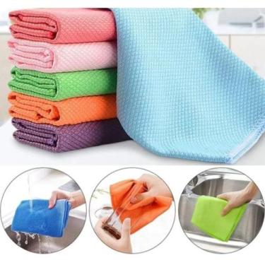 Imagem de Toalha Mágica Escama De Peixe 40x60cm Kit C/ 5 Cores sortidas Azul Mar