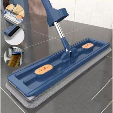 Imagem de Mop Flat Plano Lava e Seca Microfibra Articulado Gira 360 Cabo 1,4m - 