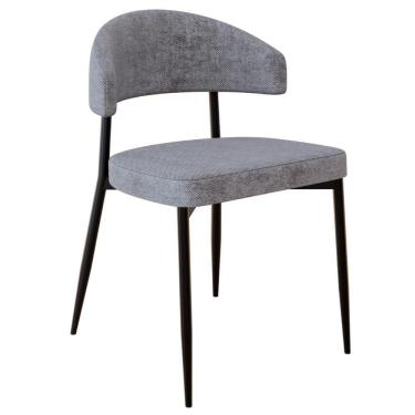 Imagem de Cadeira De Jantar Estofada Fixa Chloe M25 Linho Lautrec Cinza - Mpozenato