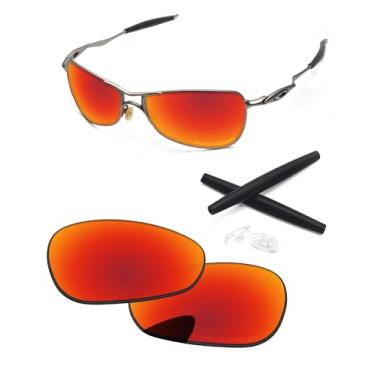 Imagem de PapaViva Lentes de reposição e kits de borracha para óculos de sol Oakley Crosshair 1.0 armação vermelho fogo - polarizado