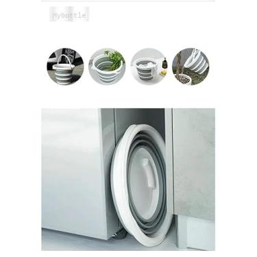 Imagem de Balde Dobrável Silicone 5L Portátil Multiuso Camping Praia e Cozinha