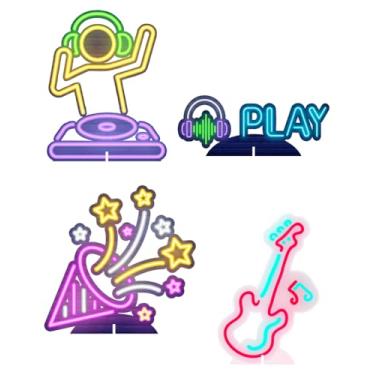 Imagem de KIT 4 Displays Neon 20cm - Vinil Fosco Sem Reflexo - Totem Decoração Festa Infantil Aniversário