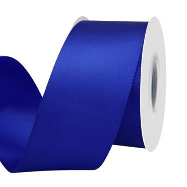 Imagem de Yamkim Fita de cetim de 5 cm, 25 metros, fitas de cetim de poliéster de dupla face, ideais para embrulho de presente, artesanato DIY, convites, casamento, buquê de flores, costura