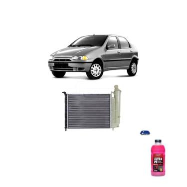 Imagem de Kit Radiador Palio 1.0 96> + Aditivo Radiador Radnaq T5 Vermelho