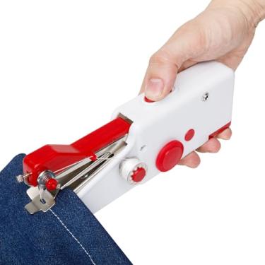 Imagem de Máquina de costura portátil vermelha e branca