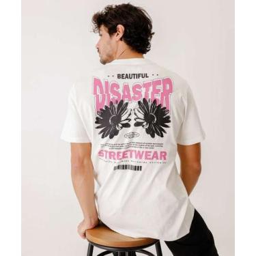 Imagem de Camiseta Masculina Estampa Frase Manga Curta MR-24033, Off white, M