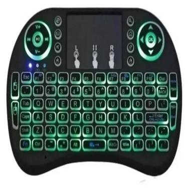 Imagem de Mini Teclado + Touchpad Mouse Sem Fio P/ Smart Tv Pc Notebook RGB