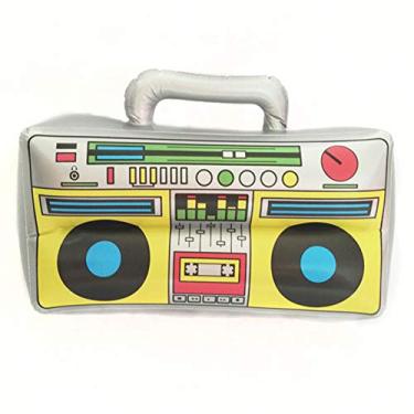 Imagem de GOWENIC Boombox de Rádio Inflável e Adereços de Telefone Celular para Decorações de Festa Dos Anos 80 e 90 Design Realista Material Leve e Durável para Cosplay Divertido ou Fantasia de DJ de (Cores