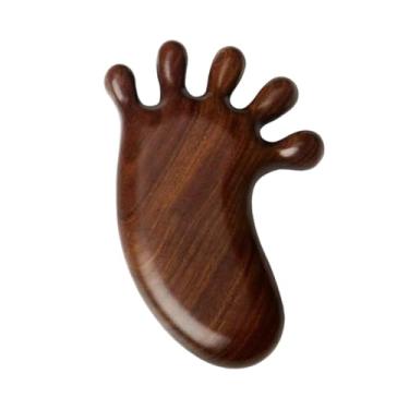 Imagem de CHENSHUO Massageador de pés de madeira, ferramenta de massagem de ponto de gatilho de madeira, ferramenta multifuncional de massagem Meridian Acupoint, 1 peça, marrom.