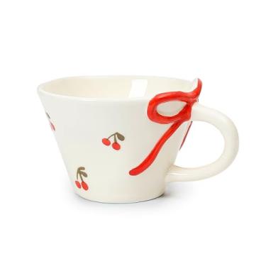 Imagem de Koythin Caneca de café de cerâmica, canecas engraçadas fofas para coquetéis de leite, suco, latte cappuccino, xícaras de café expresso estéticas para festas, chá da tarde, xícara de chá com alívio de