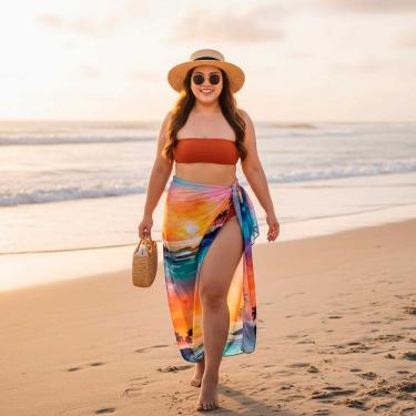 Imagem de Canga/Pareô Praia e Piscina Sunset Colors 1,00x1,50m - Fera Print