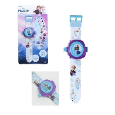 Imagem de Brinquedo Relógio Projetor 24 Imagens Original Frozen Menina - Etitoys