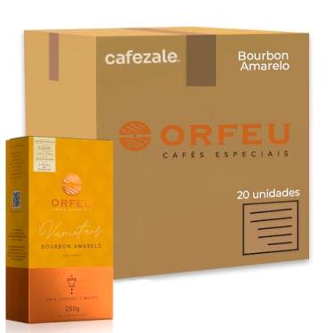 Imagem de Café Moído Premium Orfeu Bourbon Amarelo Kit 20 Pacotes de 250g