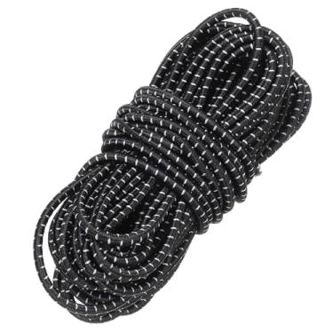 Imagem de PATIKIL Cordão elástico elástico, 1/20.3 cm x 81 cm de poliéster resistente corda elástica para caiaque corda elástica para caiaque lona gravata barco barraca acampamento artesanato DIY, preto e