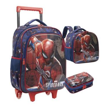 Imagem de Kit Mochila Infantil Homen Aranha Spider Man Escolar Menino - Xeryus