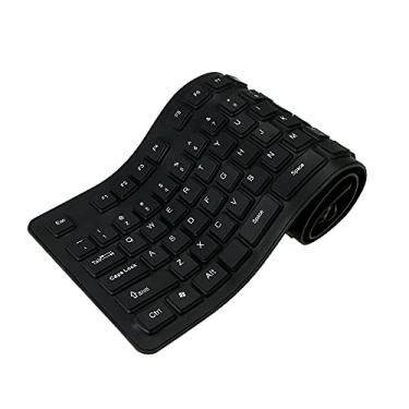 Imagem de Teclado Flexível Plegável de Silicone USB com 108 Teclas Silencioso Portátil para Laptop Desktop Plug and Play