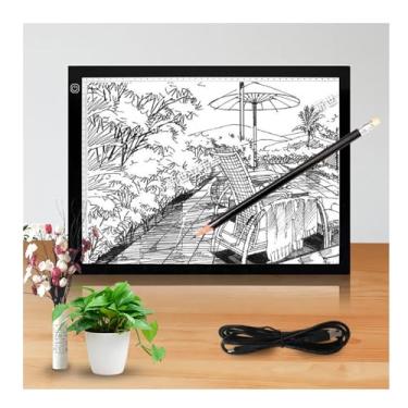 Imagem de Mesa De Luz A4 3 Níveis de Iluminação Rosa Premium Para Desenho Transposição Led