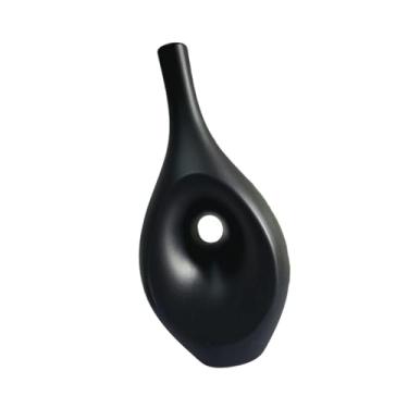 Imagem de Ｂｅｓｇａ Vaso para Arranjos de Flores Secas, Ornamento Moderno E Simples, Vaso Decorativo para Entrada Ou Mesa de Cabeceira, Preto, L
