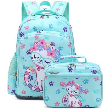 Imagem de Mochila Octsky 28x10x38cm Girls School com lancheira