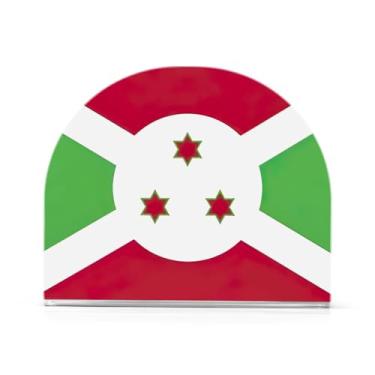 Imagem de Porta-guardanapos de papel com bandeira do Burundi, suporte de guardanapo de coquetel acrílico dispensador de guardanapos de cozinha suporte de guardanapo vertical para mesa de cozinha bancada