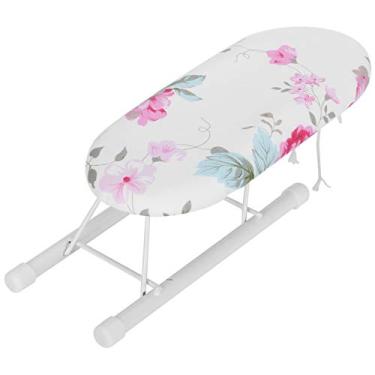 Imagem de Aramox Mini Tábua de Passar Roupa, Manga Dobrável Multifuncional, Punhos, Mesa de Passar Roupa Com Tubo de Aço Espesso para Uso Em Viagens Domésticas (Padrão de Flor 1)